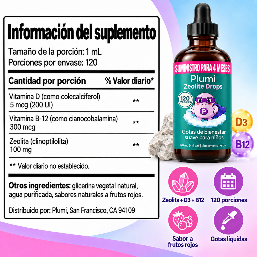 Información del suplemento Zeolite Drops
